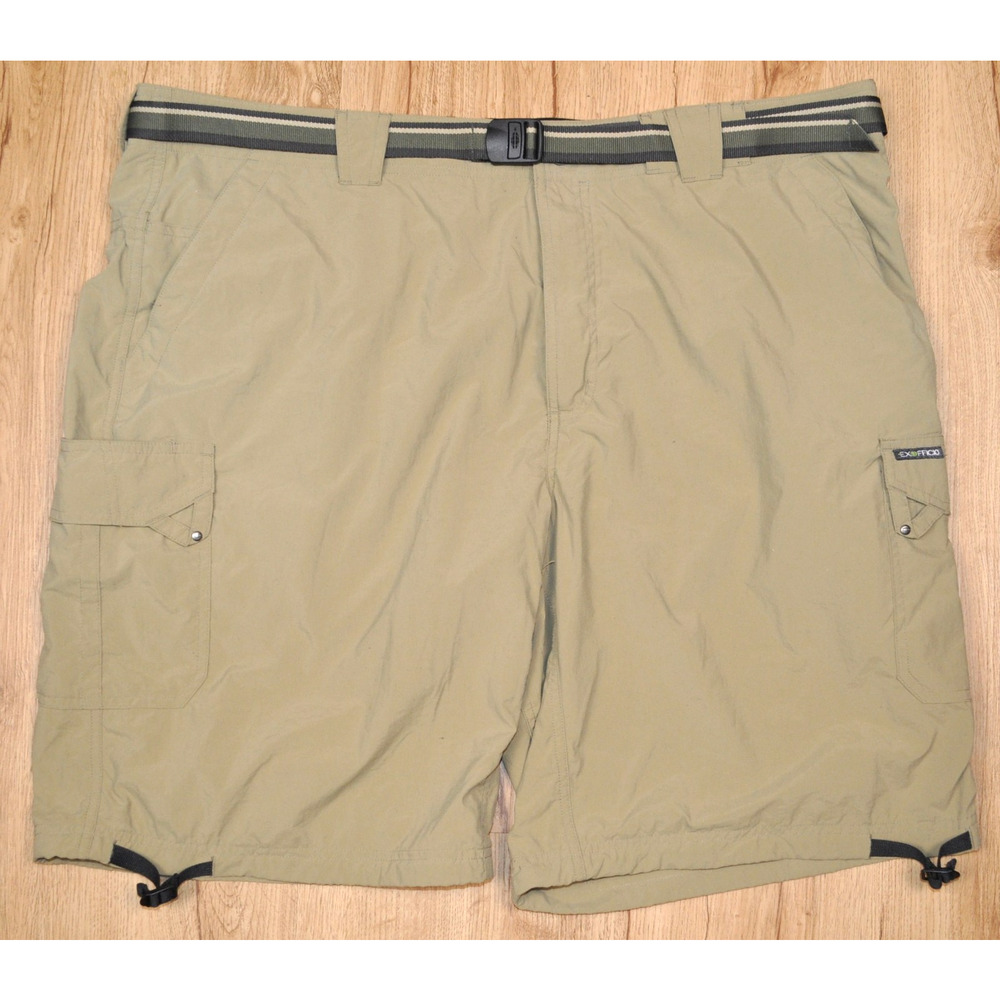 Exofficio Shorts Men's 42 Khaki Cargo Lightweight Hiking Nylon Belted